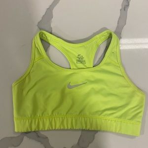 Neon dri fit Nike sports bra. size M